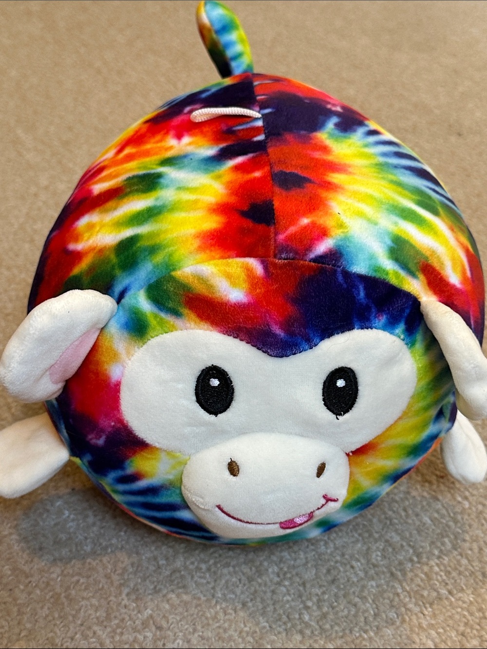 Rainbow Tie Dye Plush Monkey Stuffed Animal Lovey Stuffie Colorful Fiesta
